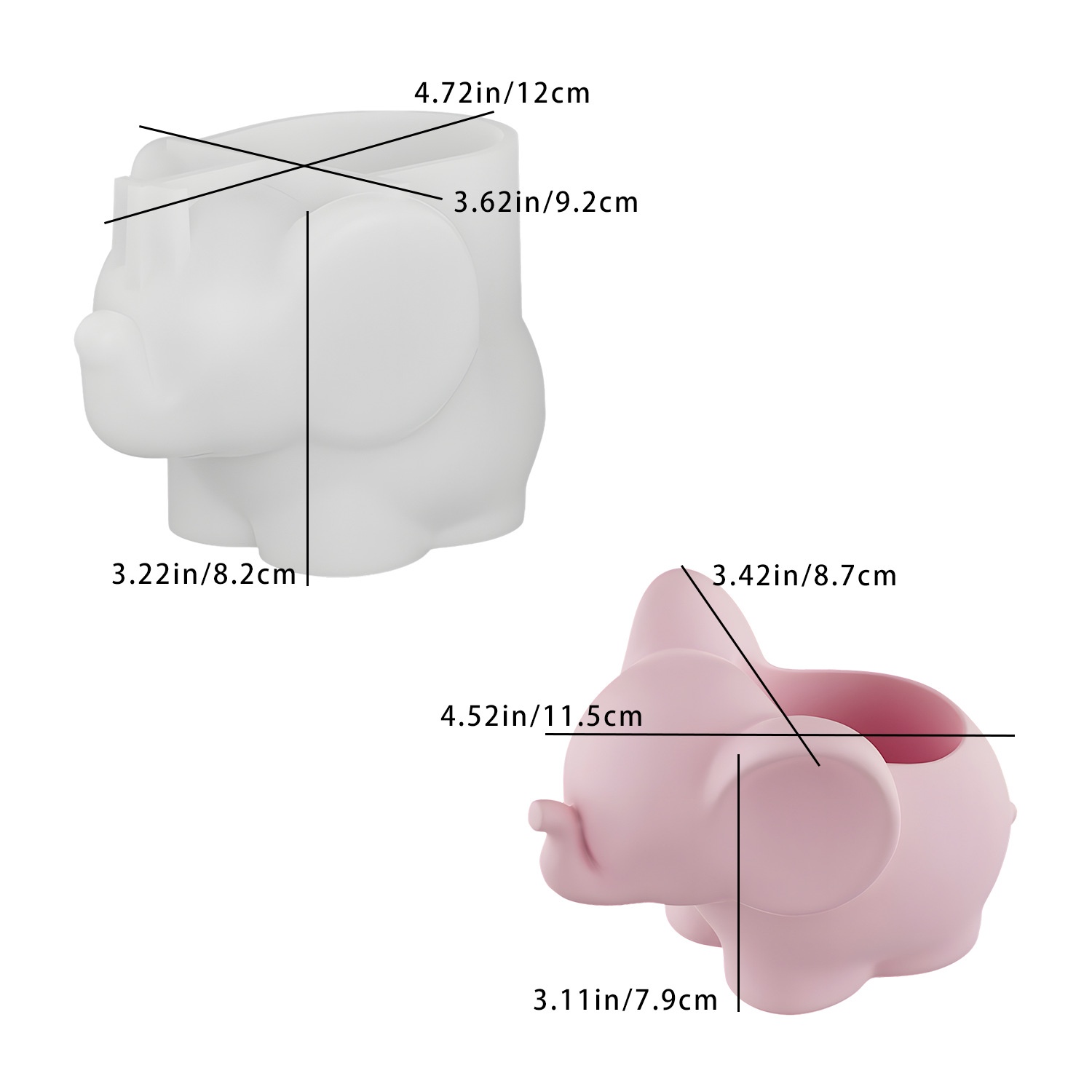 Case With Pencil Holder - DIY Elephant Storage Cup Resin Mold