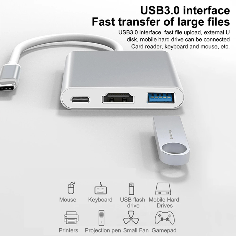 3 in 1 USB Type C Hub to 4K HD - огляд і ціна Tablet Accessories Samsung