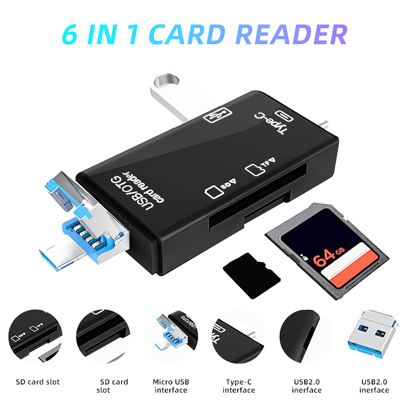USB Type C Card Reader 6 in 1  - огляд і ціна Tablet Reading Accessories
