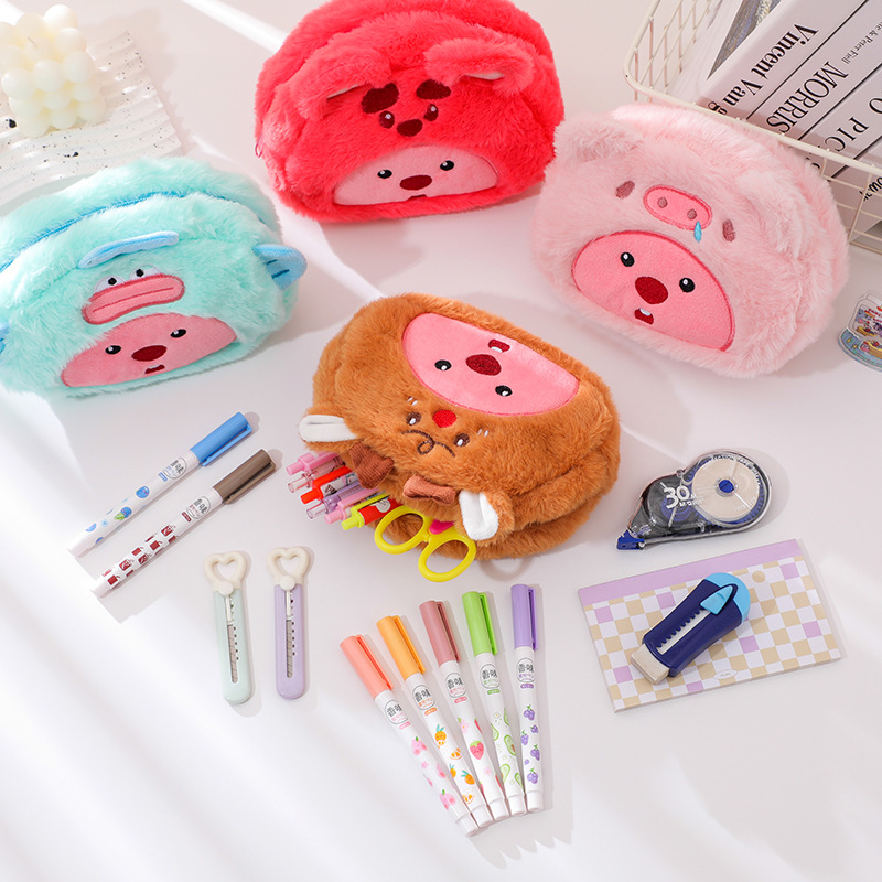 Cartoon Plush Pencil Bag Stude - огляд і ціна Case With Pencil Holder